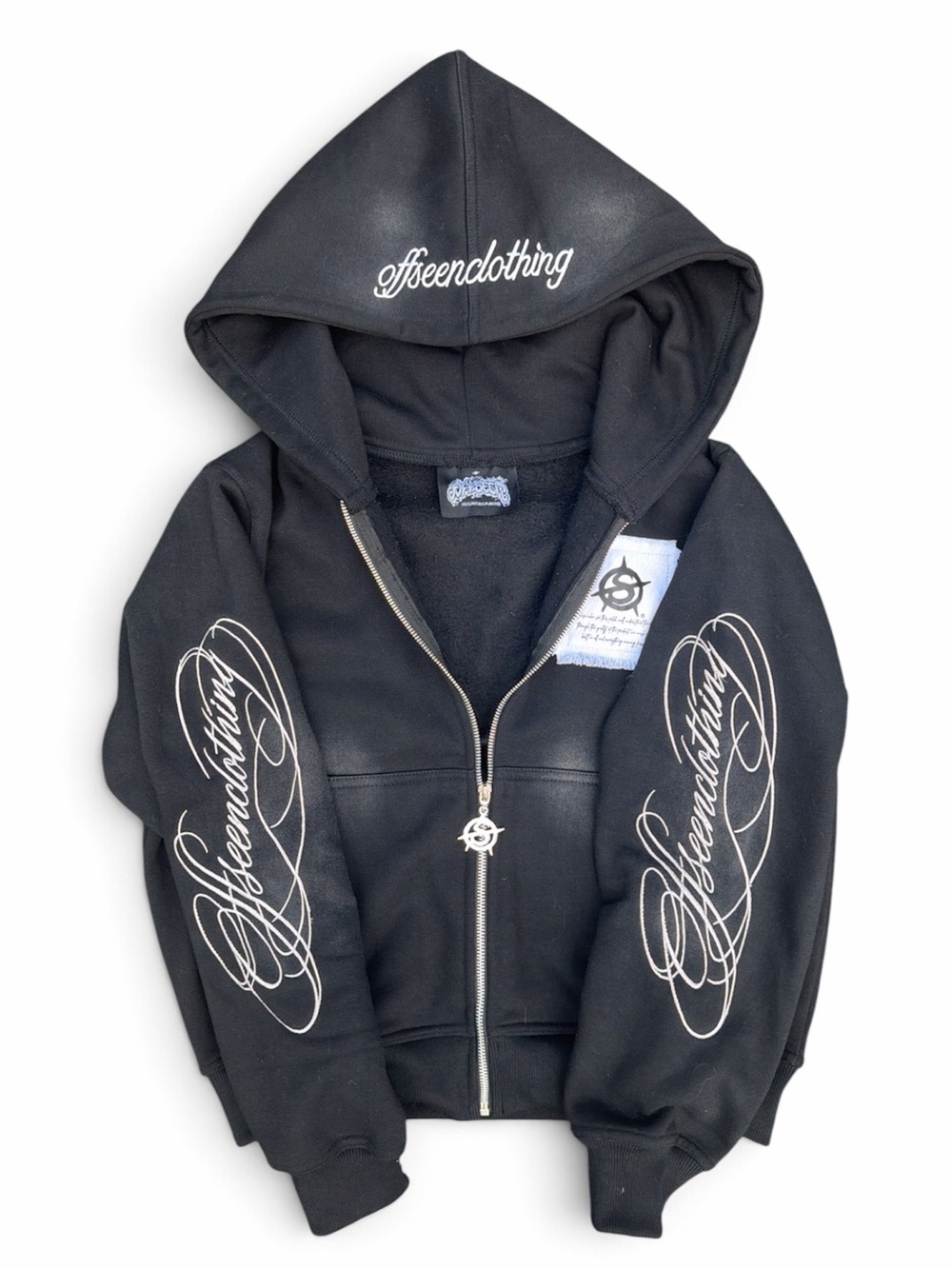 Black Graphic Zip-Up Hoodie - Kids
